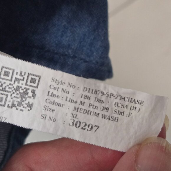 Old Navy Women's Size XL Fit & Flare Twist-Front Denim Maxi Dress Puff Sleeves - Picture 9 of 9